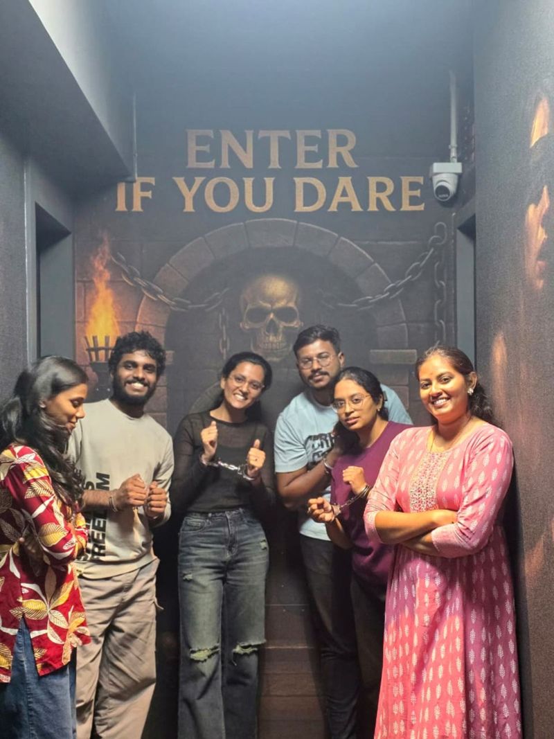Guests after an escape room game at The Dungeon Cafe